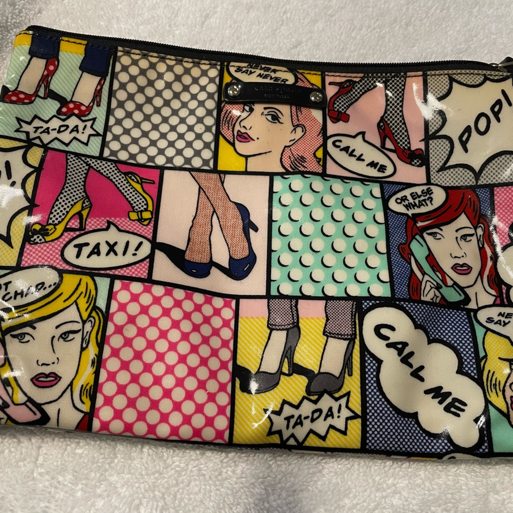 Kate Spade Pop Art Comic Vinyl Cosmetic Pouch - Multicolor